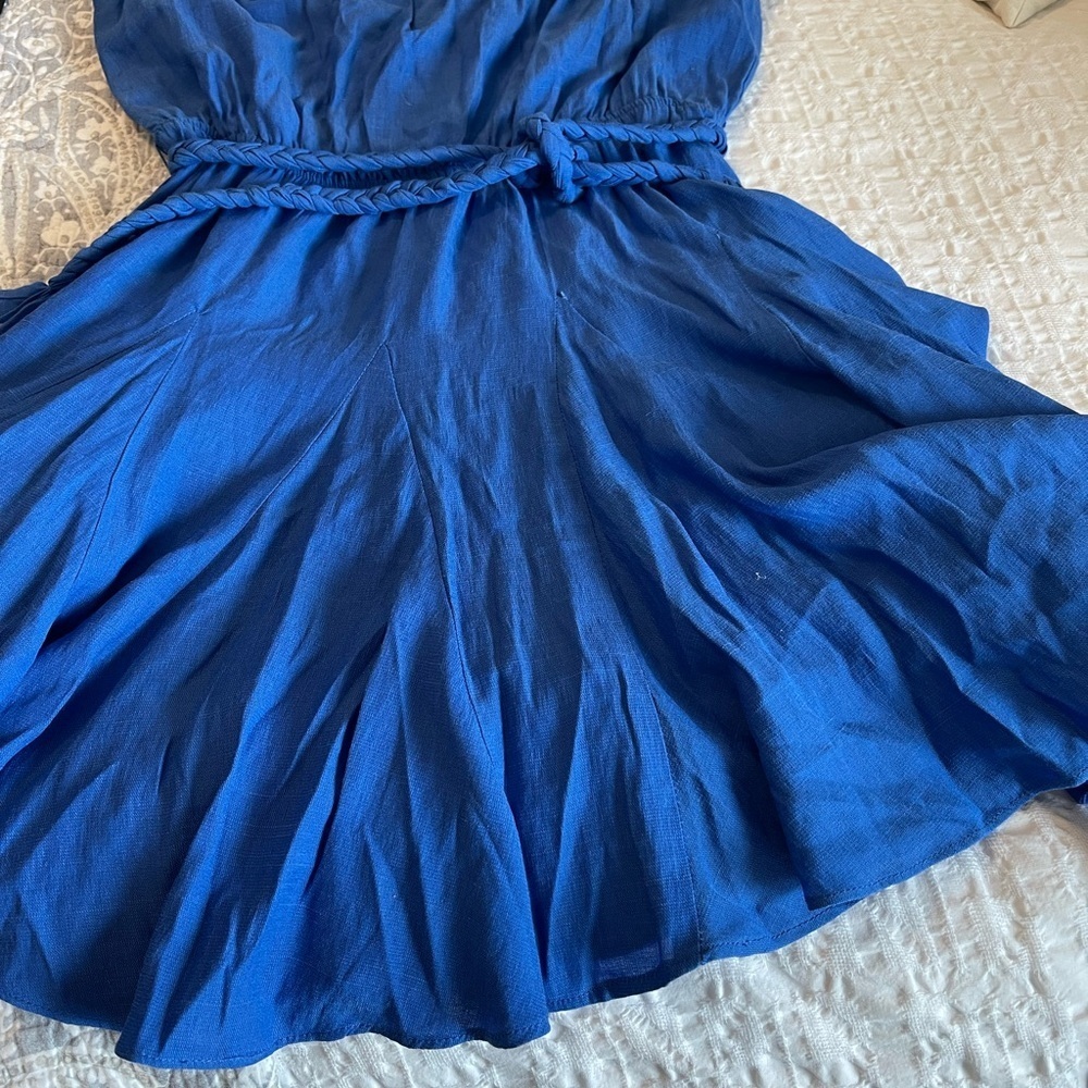 DO+BE dress ruffled periwinkle blue size large polyester rayon blend - Picture 7 of 7